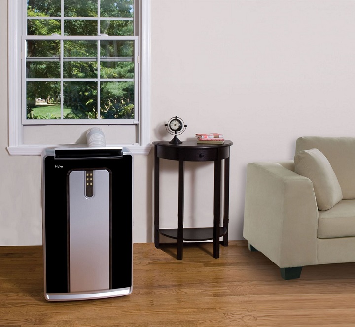 Haier HPN12XCM portable air conditioner in use 2