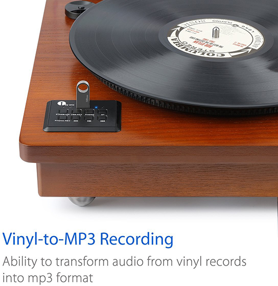 1byone Belt Driven Bluetooth vinyl to mp3 recording
