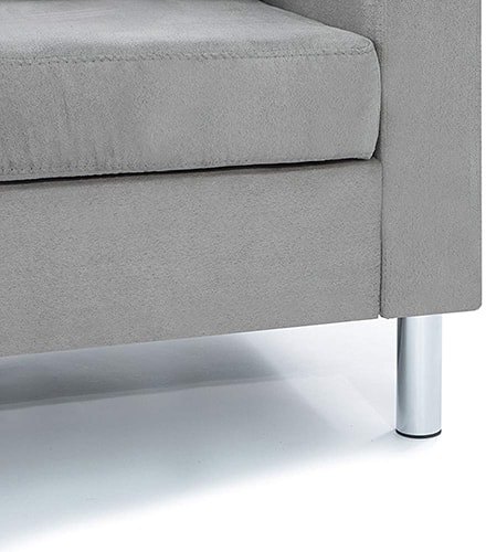 Divano Roma Furniture Modern Soft Brush Microfiber Sectional Sofa Grey image 3-min